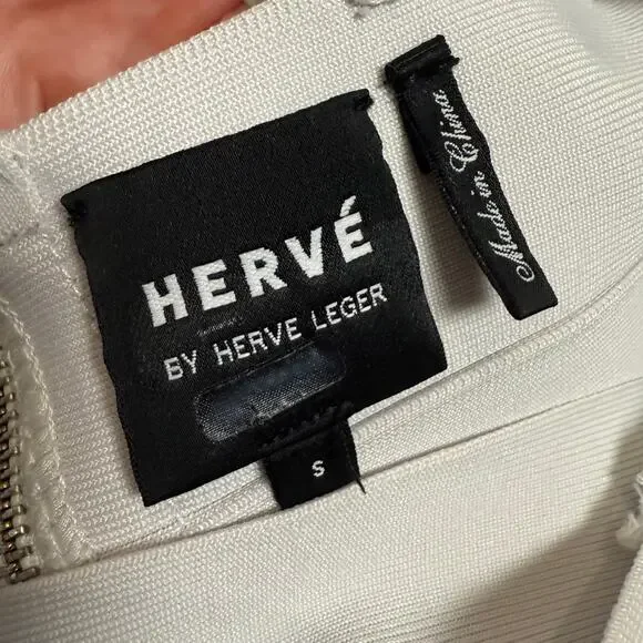 Herve by Herve Leger White Bandage Crisscross Sleeveless Crop Top Size Small - Picture 13 of 14